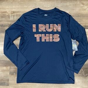 $2 - Boys Athletic Works Navy Long Sleeve Tee - I Run This